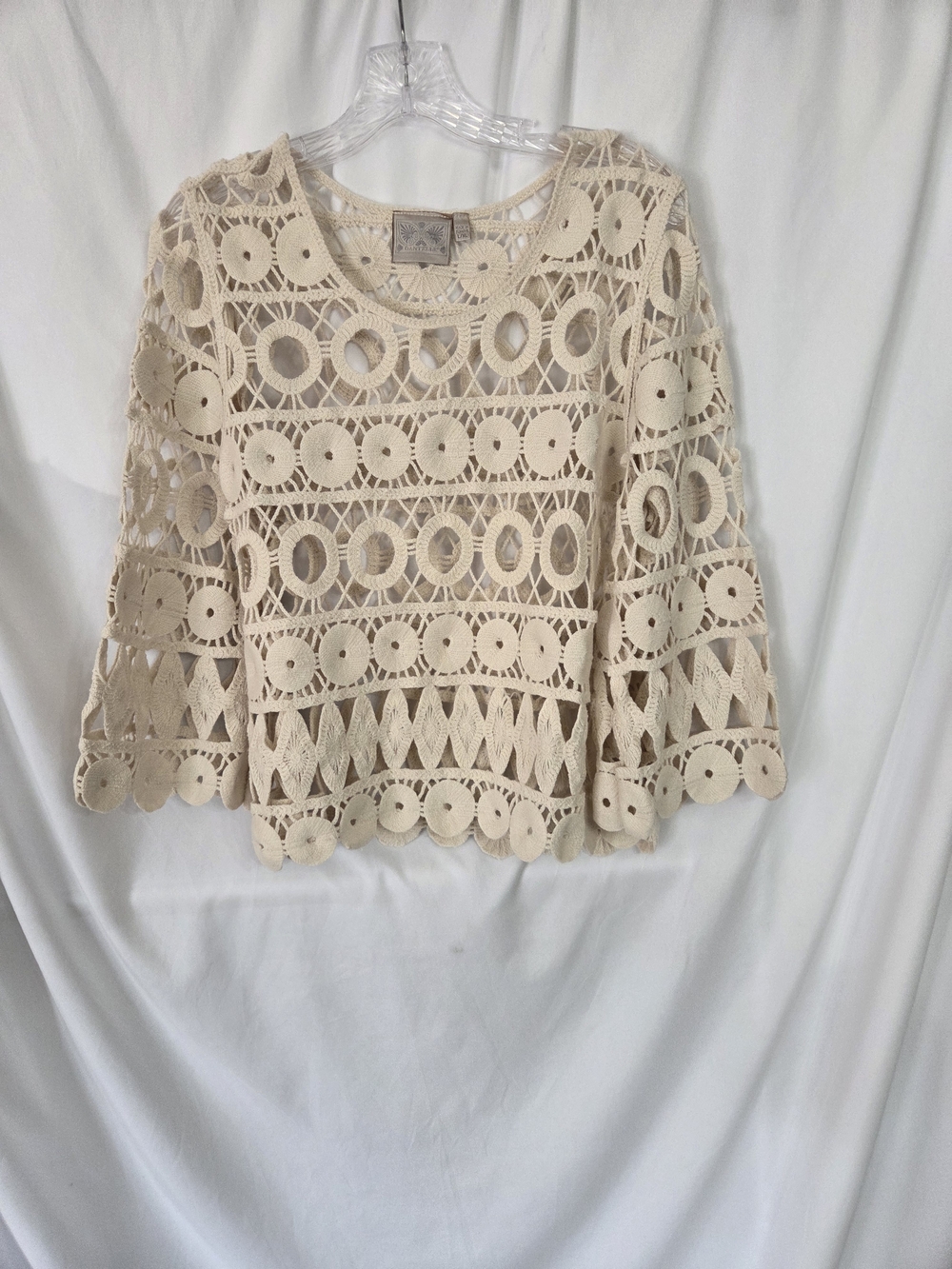 Dantelle Crochet Lace Top - Light Cream Size L/XL